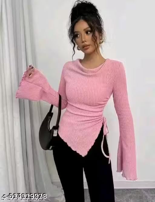 Image of Maa purnagiri Enterprise Trendy Flared Sleeve Unique top for Girls & Women | Polyester Fabric | Stylish Long Sleeve Casual Wear