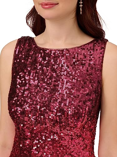 Image of Adrianna Papell Strecth Sequin Bateau Neck Sheath Dress