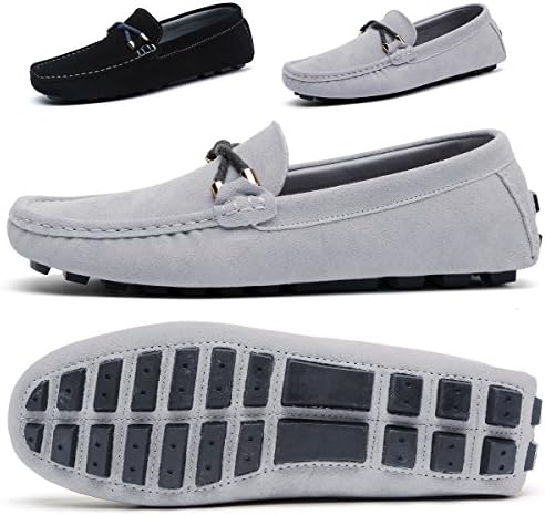 BINSHUN Mens Slip On Shoes Loafers Suede Driving Penny Loafer Moccasins Dress Flats Boat Deck Shoe