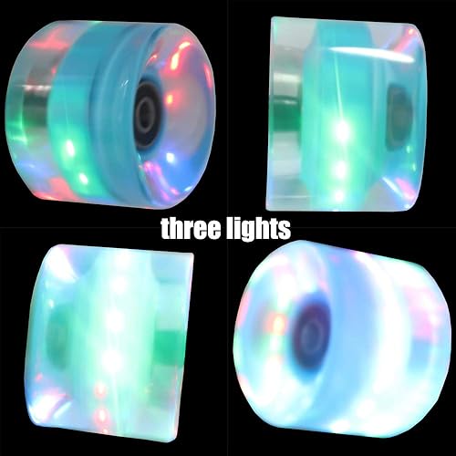 Miniatura 9 de FREEDARE - Ruedas de patineta con rodamientos de 2.362 in, ruedas de longboard Cruiser Wheels Street (transparente, juego de 4)