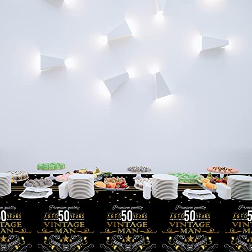 3 Pcs Vintage 50Th Tablecloth Vintage Table Cloth Party Supplies Back In 1973 50Th Birthday Party Plastic Table Cover Cheers To 50 Years Party Decorations For Black Gold Outdoor Indoor 105 X 54 Inch #TOP5