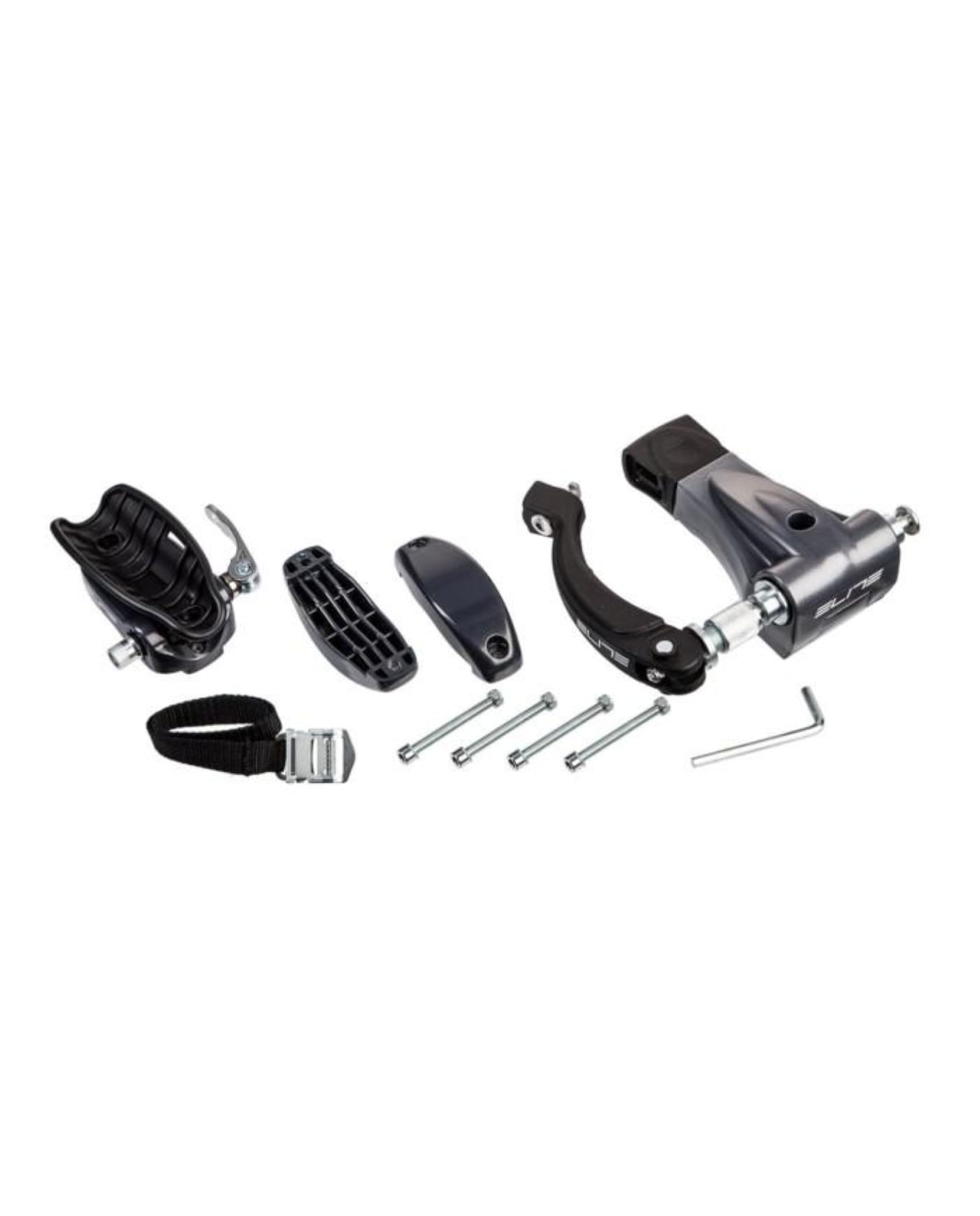 GEV Elite Portabici da Tetto Sanremo Race Lock in Alluminio – per Bici da Corsa e MTB con Freni a Disco – Sistema Antifurto Integrato – Compatibile con Barre Portatutto Fino a 80x50 mm