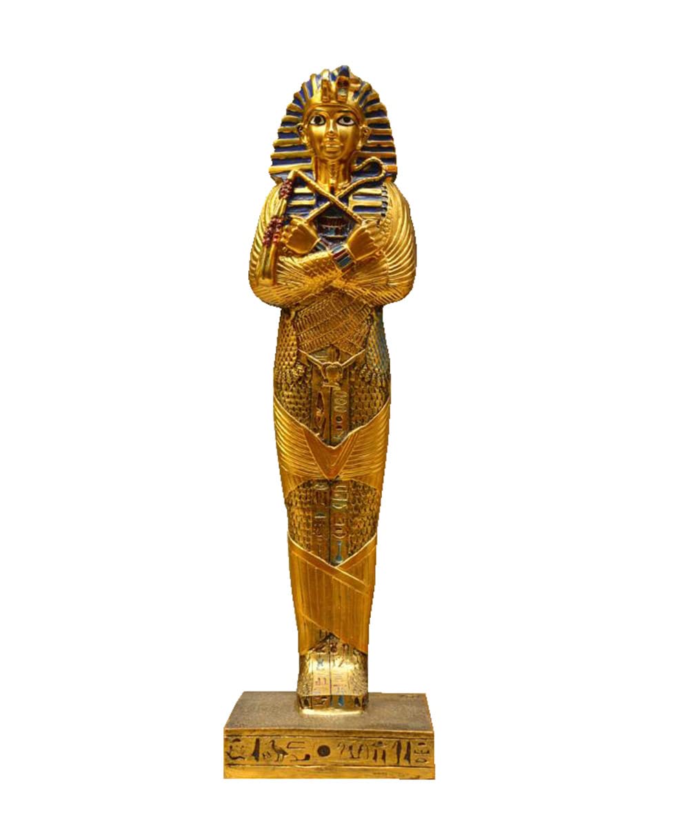 Tutamon statue sculpture, ancient Egyptian french resin crafts ornaments home living room office desktop decoration 9.5X8.3X29.5CM