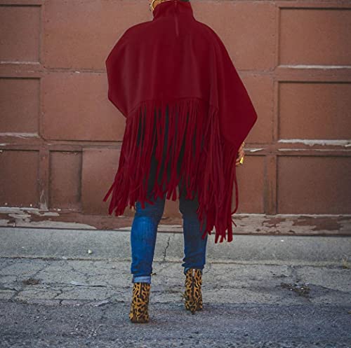 Guorilyee-Damen-Kapuzen-Poncho-mit-Haekelborde-Cape-fuer-Frauen-aus-Strickmaterial-mit-Zierfransen-Pullover-Poncho-Mantel