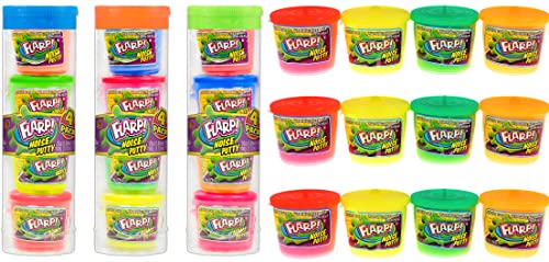 JA-RU Mini Flarp Noise Putty w/Plastic Containers (3 Pack, 12 Toys) Bulk Slime Party Favors. Stress Relief Sensory Fidget Toys. Goodie Bag Stuffers. 336-3p