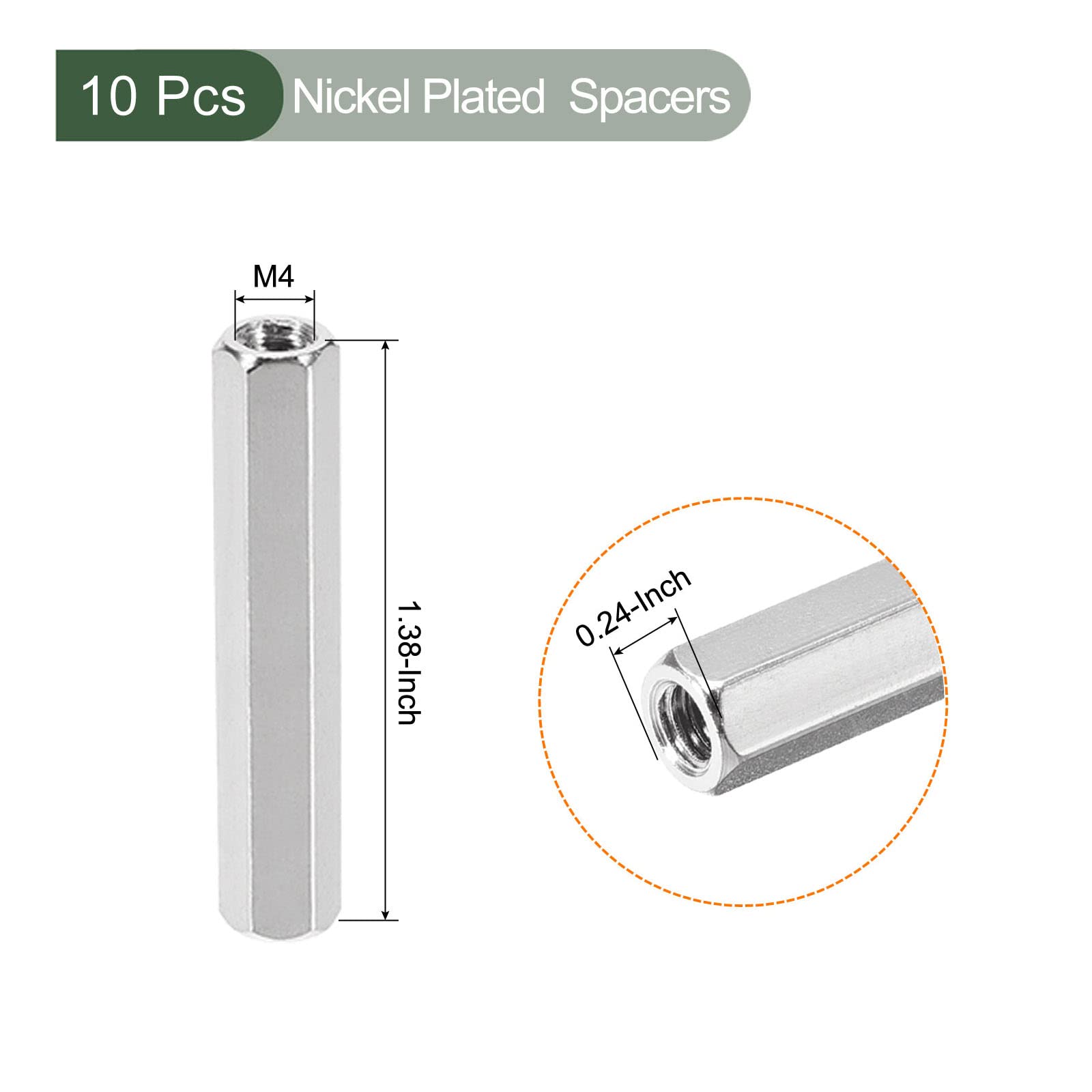 YOKIVE 10 Pcs M4 Spacers, Brass Hex PCB Standoffs Nuts, Keep Height Consistent, Great for Motherboard Circuit Board - Image 2