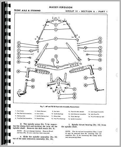 Service Manual Massey Ferguson 50 35 TO35 Tractor      Plastic Comb – January 1, 2017