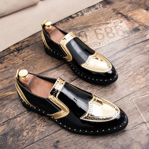 Men's Plus - Size Glitter Oxford Loafers Shiny Slip On Dress Shoes Fashionable Comfortable3