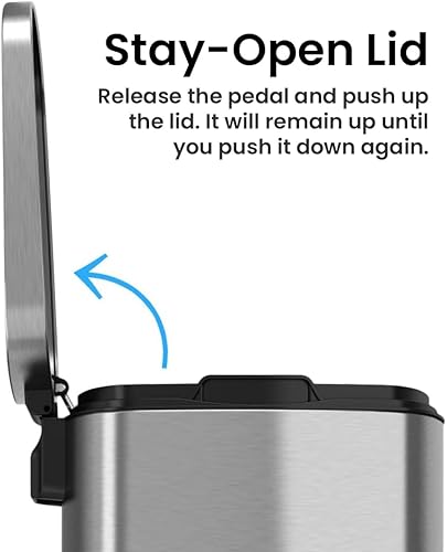 Vista 41 de iTouchless - Contenedor de basura de 4 galones con sensor, filtro de olor AbsorbX y ambientador de aire