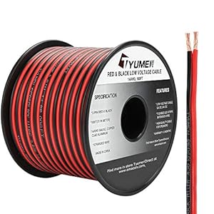TYUMEN 100FT 14/2 Gauge Red Black Cable Hookup Electrical Wire LED Strips Extension Wire 12V/24V DC, 14AWG Flexible Extension Cord for LED Ribbon Lamp Tape Lighting