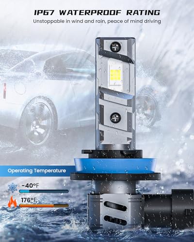 image for FRANXI H11 Bulbs Fog Lights, H8 H9 H16 Lights 60W Super Bright 6000K C