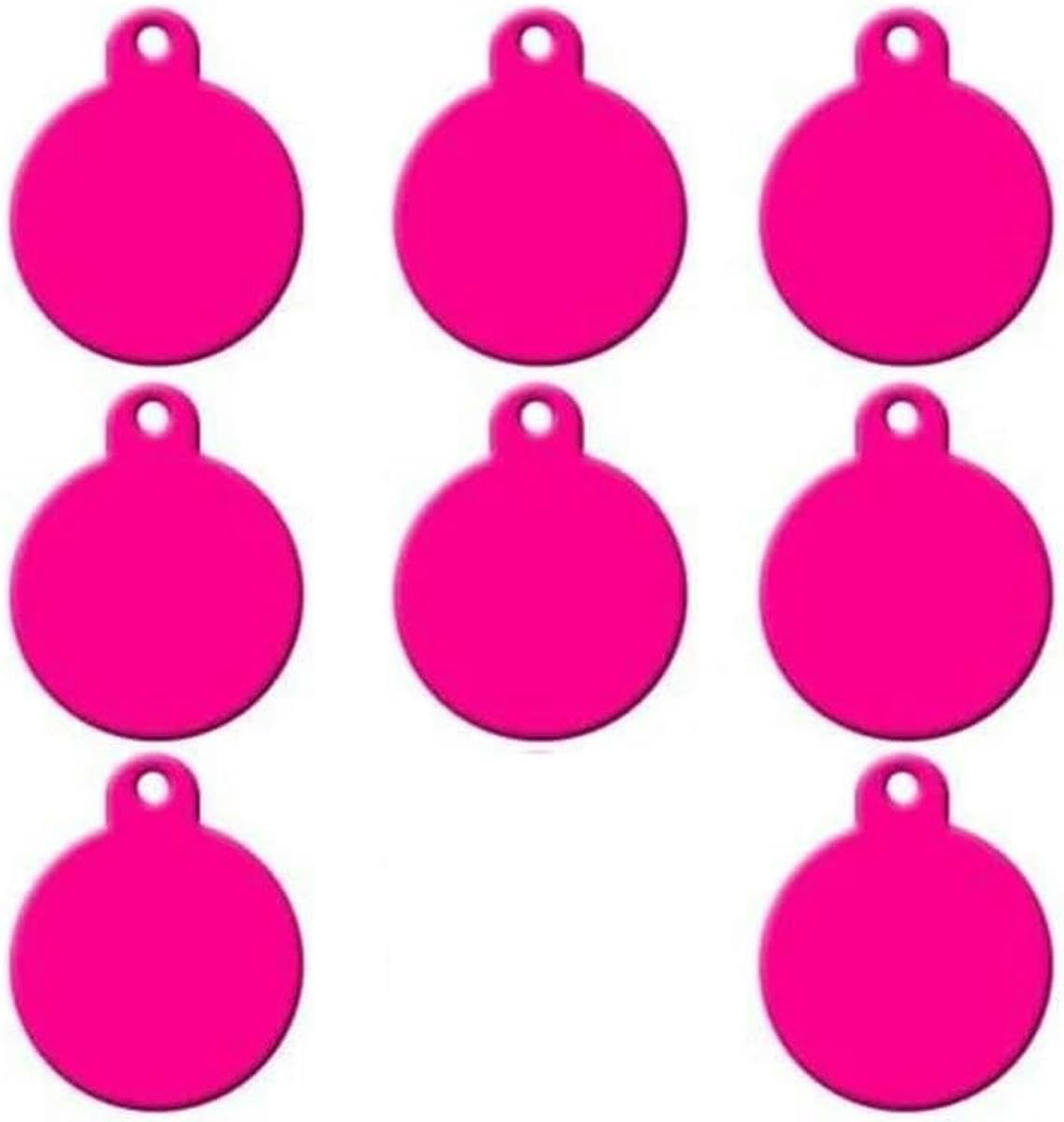 Lot de 100 étiquettes rondes en aluminium pour animaux de compagnie, personnalisables, pour identification de chien, en fourrure, vierges, avec nom et adresse, numéro de téléphone, gravées sur mesure