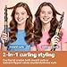 0.78in-1.4in Conical Long Barrels Attachment for Dyson Airwrap HS01 HS05 Accessories, 20MM-36MM 2 in 1 Auto-Wrap Curling Iron Curlers for Professional Barrels Curl and Wave Curl Hair, Gold