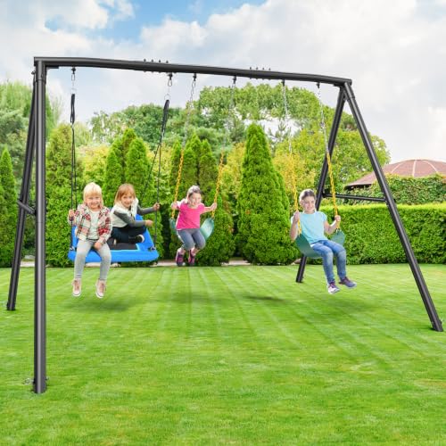 Hapfan 600lb Heavy Duty Swing Set for Outdoor Backyard...