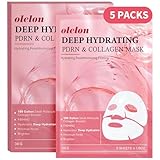 Collagen Face Mask Korean Skincare with PDRN- Overnight Hydrating Sleeping Mask with Niacinamide & Hyaluronic Acid | Firming, Moisturizing for All Skin（5 PACK)