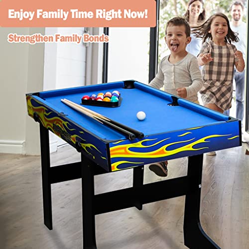AIPINQI 4 in 1 Game Combination Tables, 48" Foosball Soccer Table for Kids, Pool Table Mini Hockey Sets, Mini Table Tennis Table for Indoor, Yellow - Thumbnail 2