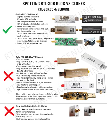 Image of RTL-SDR Blog V3 R860 RTL2832U 1PPM TCXO SMA Software Defined Radio (Dongle Only) (Black)