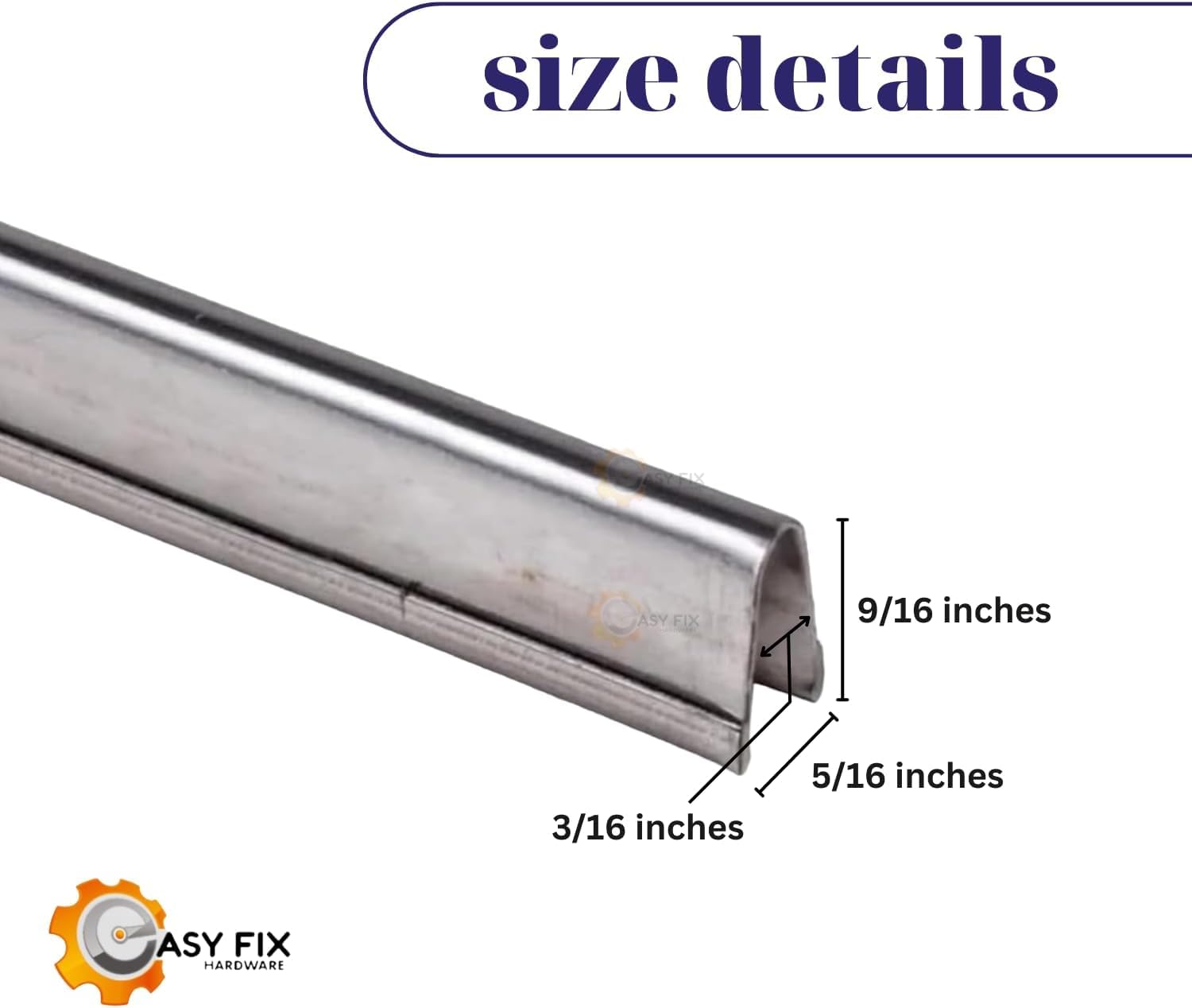 Easy Fix Hardware Premium Large Still Track Cover for Sliding Patio Glass Doors | Sliding Door Repair Replacement Hardware Repair Stainless Steel | Fix Sliding Glass Door Track Cover (8 Feet)