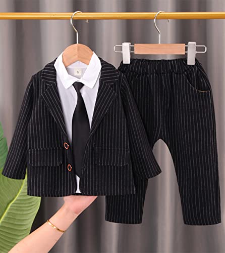 Costume à rayures garçon boutons ensemble infroissable bal - 4