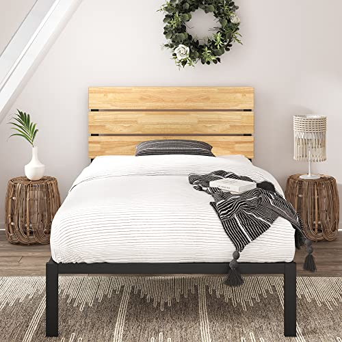 Zinus Paul Metal Platform Bed Frame / Wood Slat Support / No Box Spring Needed / Easy Assembly, Twin #TOP2