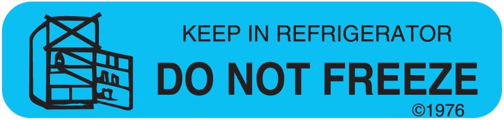 1-15G "Dont Freeze Keep" Permanent Paper Label, 1 9/16" x 3/8", Blue, Pack of 1000