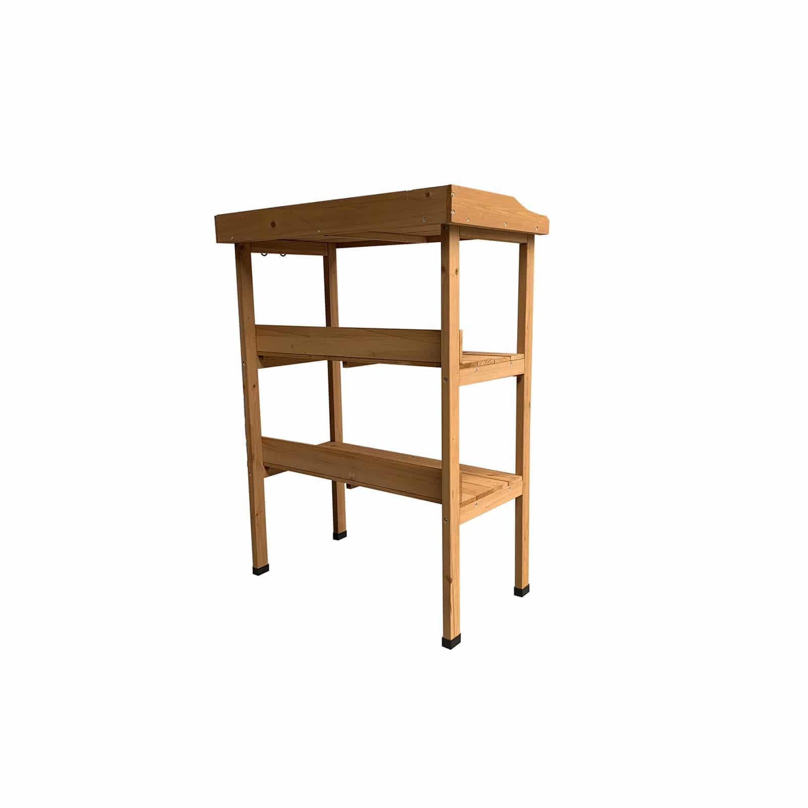 Gardiun KNH1090 - Tavolo da giardino Melvin 67 x 37 x 89 cm in legno naturale