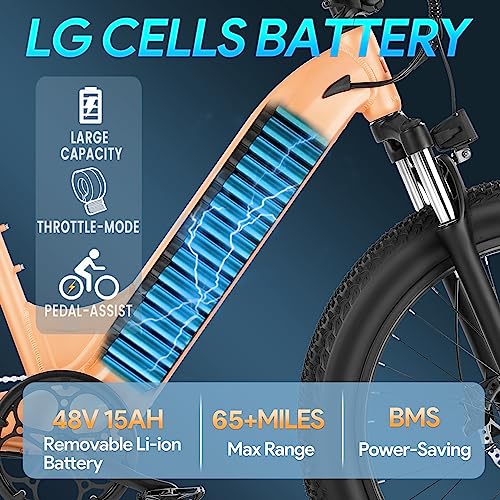 Velowave Electric Bike For Adults, 750W Bafang Motor 48V 15Ah Removable Lg Battery Ebike, 28 Mph 26" X 4.0 Fat Tire Electric Bicycle With Shimano 7-Speed #TOP2