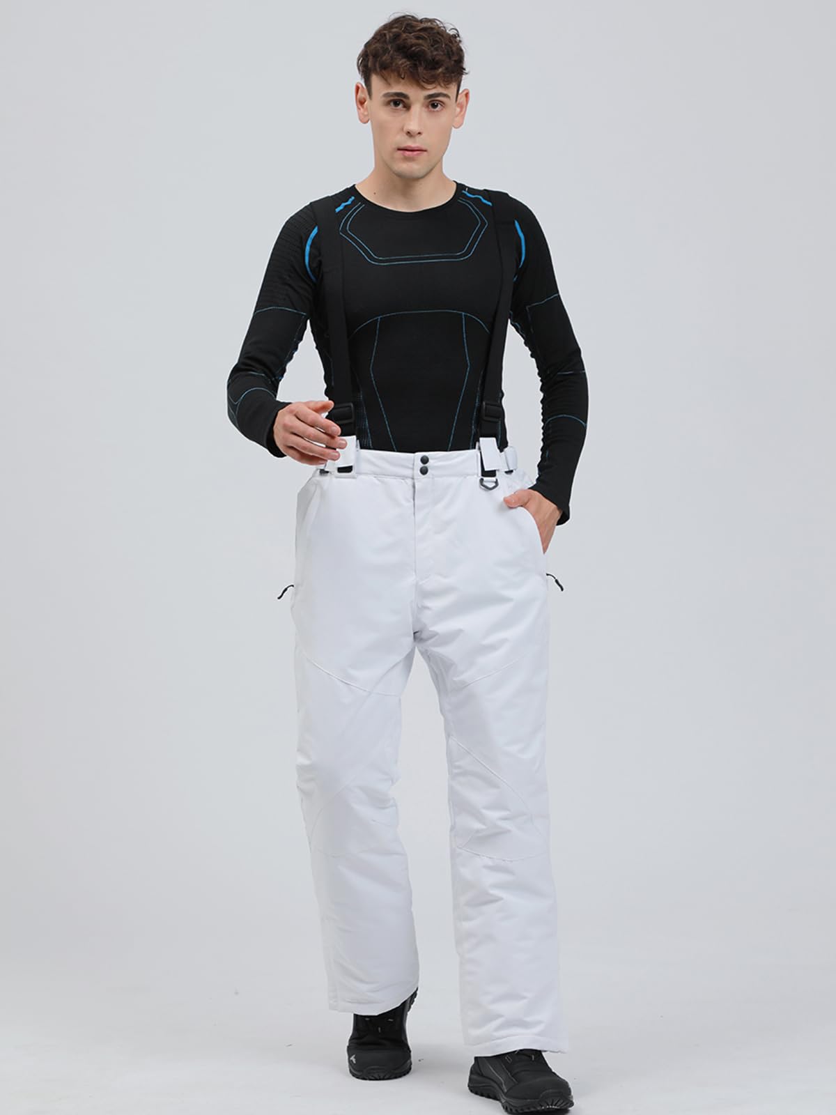 HOTIAN Pantaloni Sci Uomo antaloni da Impermeabile Antivento Pantaloni Staccabili Pantaloni Snowboard Neve Uomo Pantaloni Outdoor