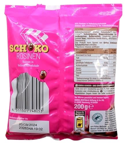Gut & Günstig Schoko Rosinen 18er Pack 18 x 200g