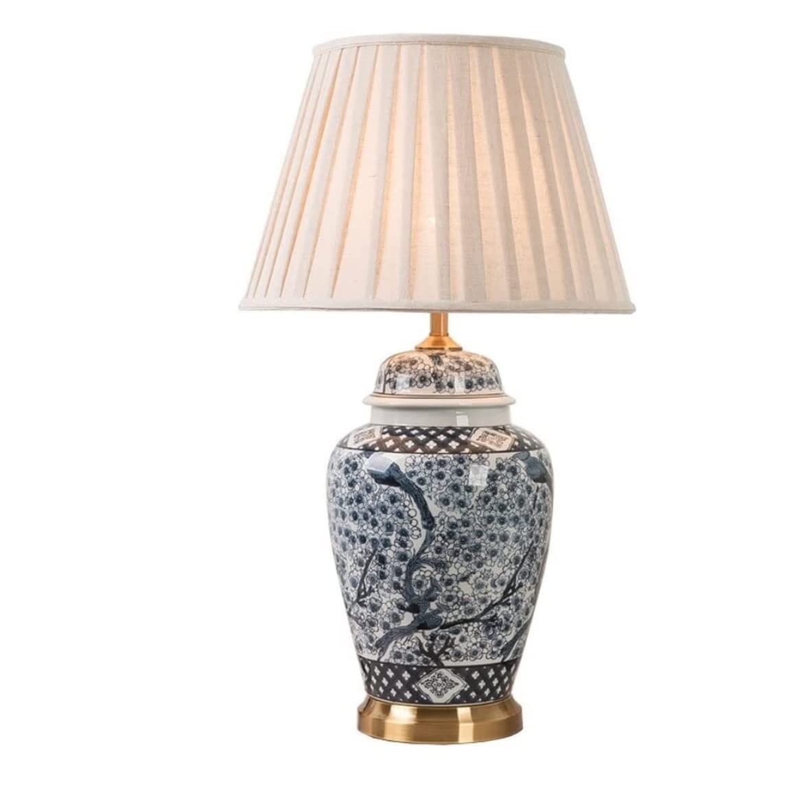 asdchZen Table Lamp Table Lamps For Living Room Ceramic Table Lamps Oriental Large Nightstand Lamp For Bedroom Living Room Home Office Bedside Lamps Lamp For Bedroom-B-Push Button,B-Dimmer switch