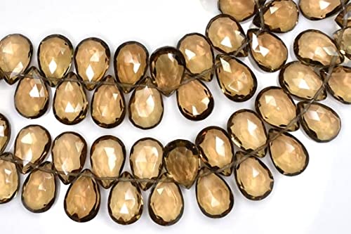 Champagne quartz facetté en forme de poire, pierres haut de gamme 8x12mm