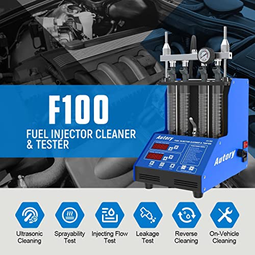 Fuel Injector Cleaner Machine & Tester, Ultrasonic Fuel Injector Cleaner & Injection For 4-Cylinder Vehicles, Leakage And Block Test For Gasoline Car & Motorcycle Injector Throttle Valve Spark Plug #TOP7