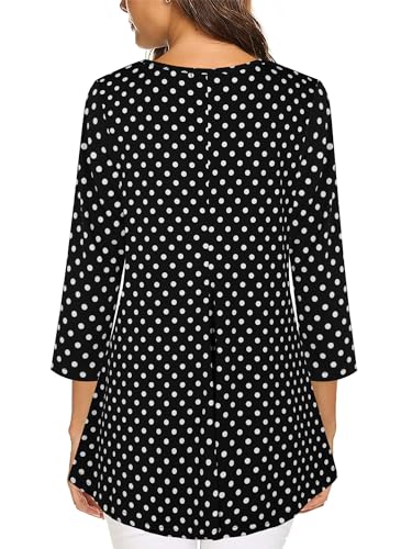 Tencole 3/4 Sleeve Shirts for Women Dressy Tunic Tops Casual Wear with Floral3