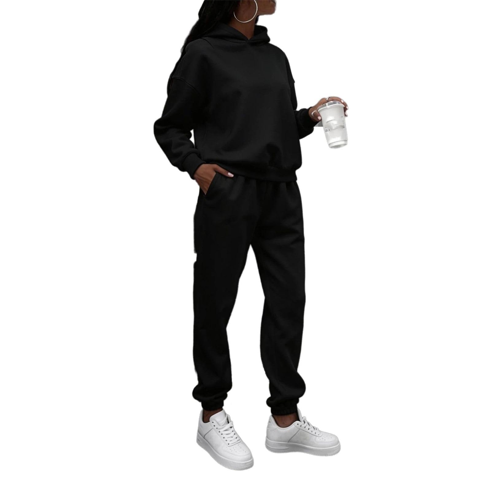 Ensemble 2 pièces sweat oversize pour femme, sweat et pantalon jogger loungewear