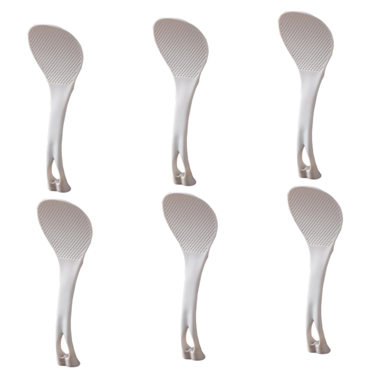 Cabilock 6pcs Heart Shaped Non Stick Rice Spoons Ergonomic Restaurant Hotel Meal Utensils Compact Design for Effortless Serving and Scooping Kitchen Essential