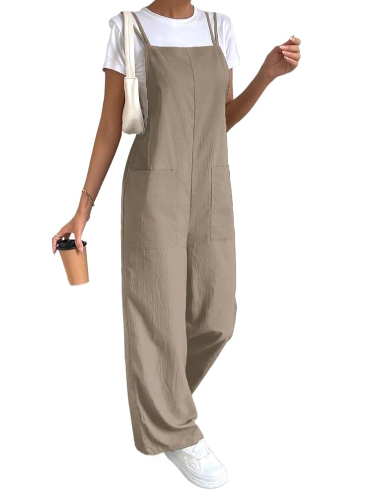 Amazon.com: RAISER Womens Jumpsuit Solid Double Pocket