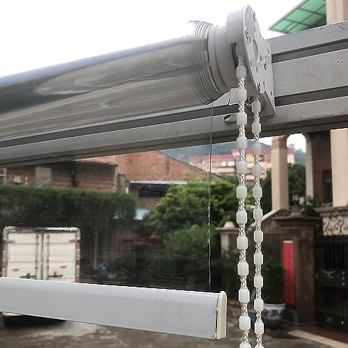 Persiana enrollable de PVC transparente impermeable para exteriores, jardín, patio, balcón, aislamiento térmico, a prueba de polvo, lluvia, protección de privacidad