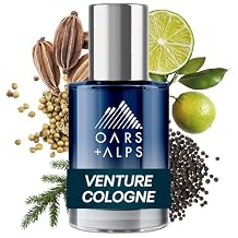 عطر Oars + Alps Venture للرجال وبخاخ للجسم، عطر بحجم مناسب للسفر للرجال، برائحة الحمضيات والأعشاب، معطر بمزيج من البرغمونت والليمون الساحلي والكارادوم والتنوب المنعش، 1 أونصة