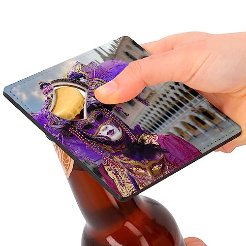 Sous verre décapsuleur masque de Venise violet dessous de table rigide haute qualité
