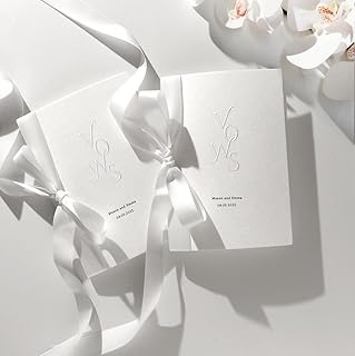 Personalized Wedding Vow Book Set, Custom His and Hers Vow Books with Si...