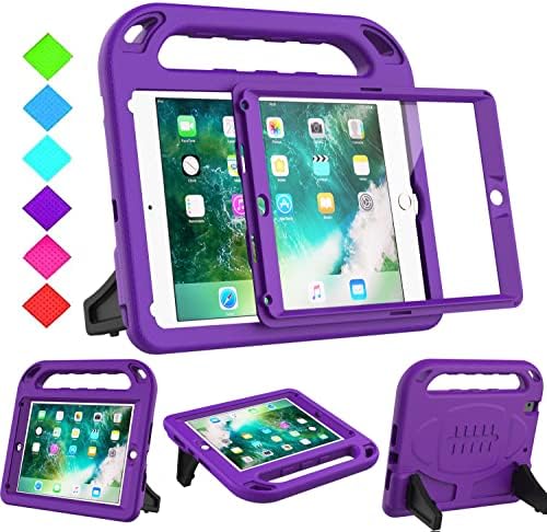 BMOUO Kids Case for iPad 9.7 2018/2017/iPad Air 2/1/Pro 9.7-Built-in Screen Protector Shockproof Handle Convertible Stand Case for iPad 9.7 Inch 2018 (6th Generation)/2017(5th Generation)/Air 2,Purple