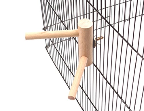 Image of Small Parrot Perch Stand Wood Bird Stands Pet Parakeet Budgie Playstand Grinding Birdcage Cage Accessories