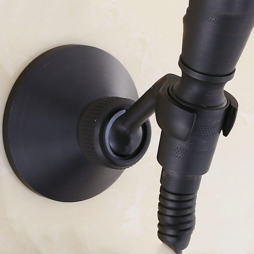 Hand Shower Stand Held Wall Mounted Round Holder Golden Colors, Antique Brass Bracket Universal Adjustable