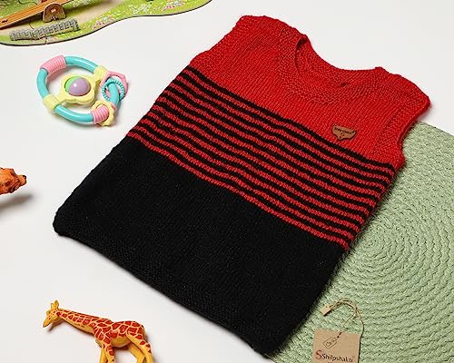 Image of Handmade Winter Wear Kids Woolen Sleeveless Sweater Boys and Girls