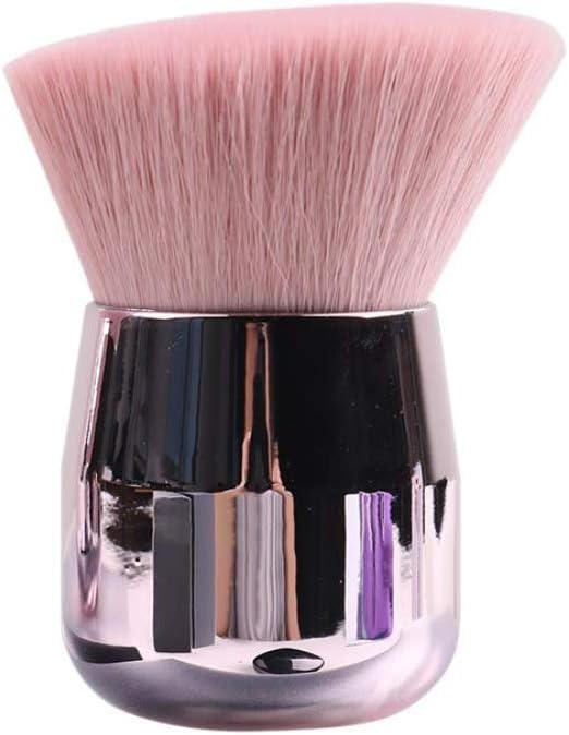 Pincel Kabuki JOSALINAS para Maquiagem com Topo Plano, Cerdas de Nylon e Cabo Ergonômico, Rosa