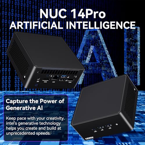 Image of Intel NUC 14 Pro,for ASUS NUC 14 Pro NUC14RVH Revel Canyon AI Mini PC,Core Ultra 5 125H, Intel Arc GPU,AI Ready,32GB DDR5, 512GB SSD, Win 11 Pro, 8K /4K Quad Display /BT 5.3 /WiFi 6E /Thunderbolt 4