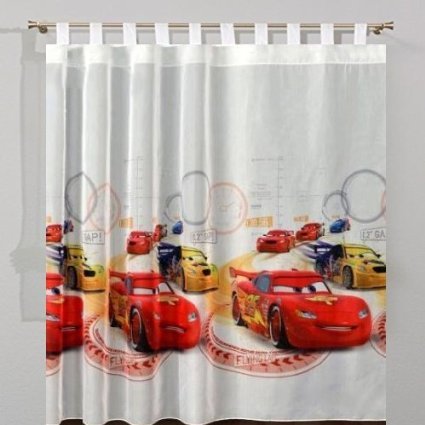 sophia the first Cars 3D Voile Net Tab Top Curtain 75 cm Width x 155 cm Drop sophia the first Cars 3D Voile Net Tab Top Curtain 75 cm Width x 155 cm Drop