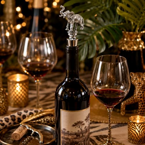 Image of Wine Reusable Wine Beverage Bottle Stoppers Elephant Shape Wine Accessories and Gifts by Homestia