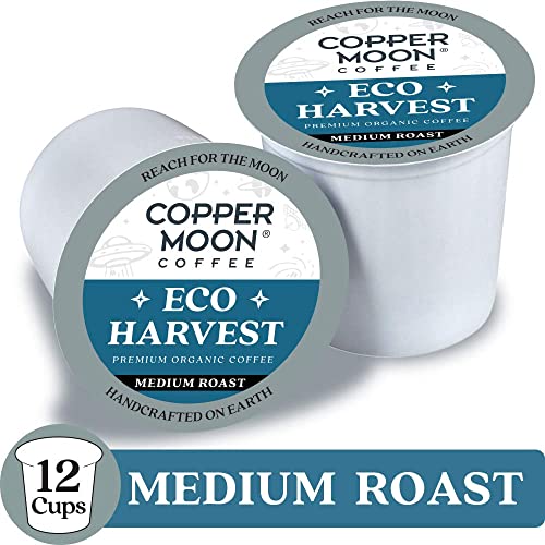 Image of Copper Moon Single Serve Coffee Pods For Keurig K-Cup Brewers, Medium Roast, Eco harvest Organic Blend, 72 Count
