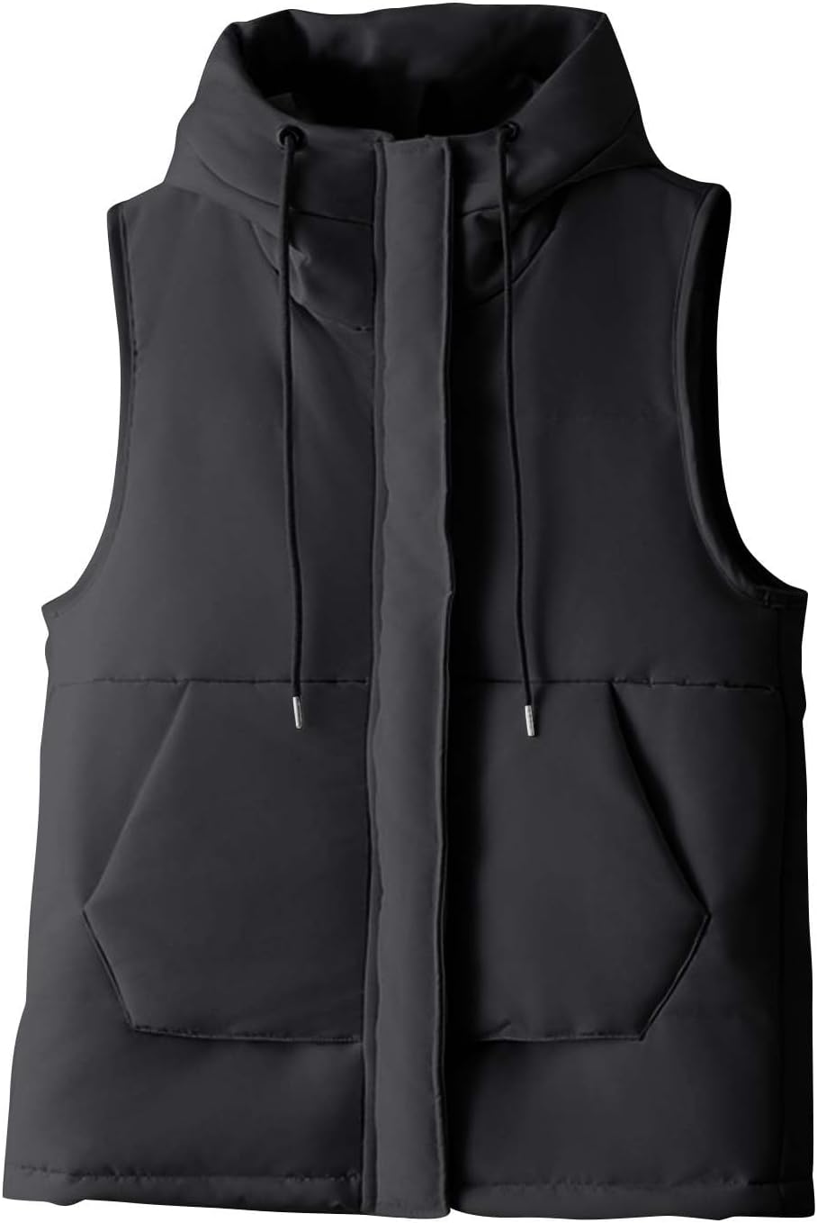 Women's Winter Puffer Vest Hooded Quilted Padded Sleeveless Vest Casual Warm Zip Up Jacket Outerwear with Pockets